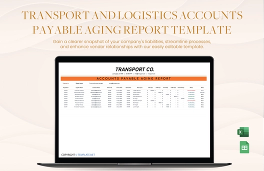 Transport and Logistics Accounts Payable Aging Report Template