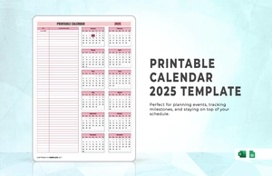 Printable Calendar 2025 Template