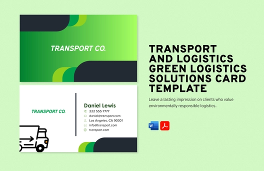 Transport and Logistics Green Logistics Solutions Card Template