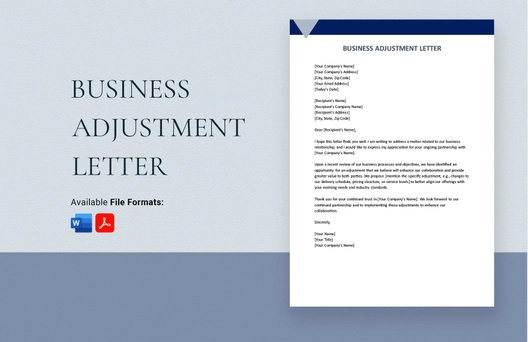 Business Adjustment Letter Business Adjustment Letter