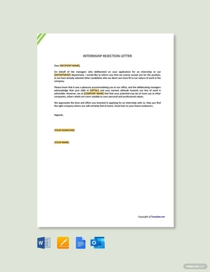 Internship Rejection Letter