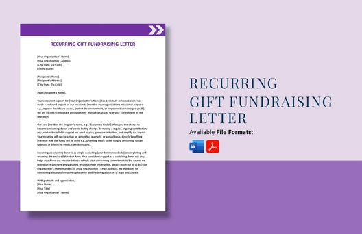 Recurring Gift Fundraising Letter