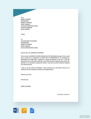 Reschedule Appointment Request Letter