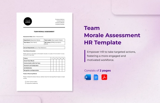 Team Morale Assessment HR Template