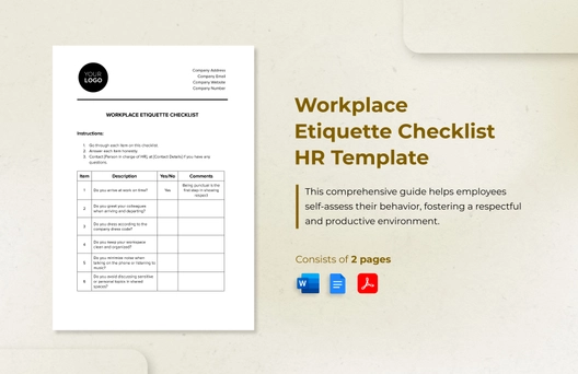 Workplace Etiquette Checklist HR Template