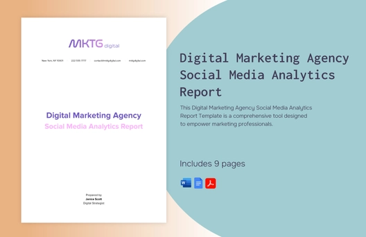 Digital Marketing Agency Social Media Analytics Report Template