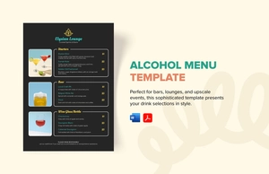 Alcohol Menu Template