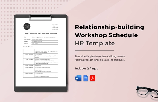 Relationship-building Workshop Schedule HR Template Relationship-building Workshop Schedule HR Template
