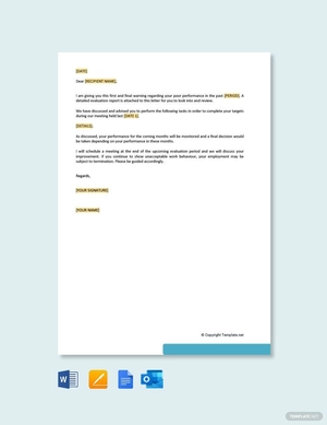 First And Final Warning Letter