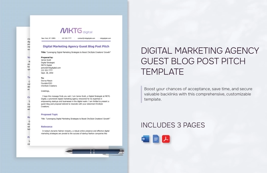 Digital Marketing Agency Guest Blog Post Pitch Template