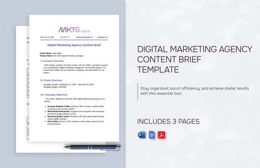 Digital Marketing Agency Content Brief Template