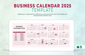 Business Calendar 2025 Template