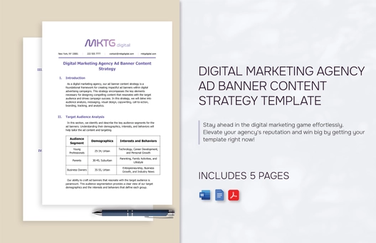 Digital Marketing Agency Ad Banner Content Strategy Template