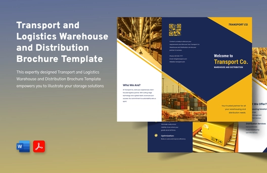 Transport and Logistics Warehouse and Distribution Brochure Template