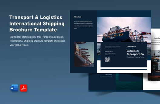 Transport and Logistics International Shipping Brochure Template