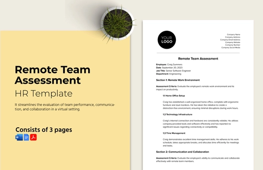 Remote Team Assessment HR Template