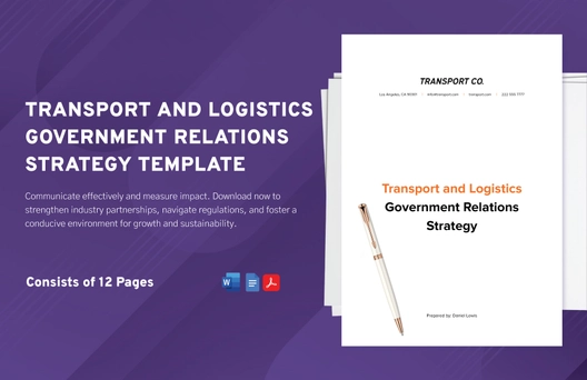 Transport and Logistics Government Relations Strategy Template