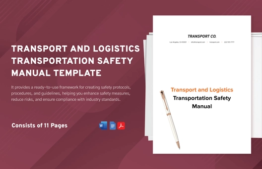 Transport and Logistics Transportation Safety Manual Template