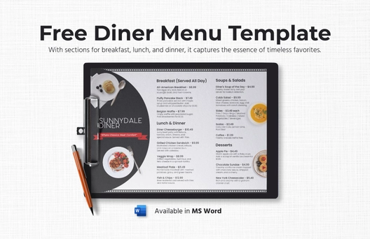 Diner Menu Template