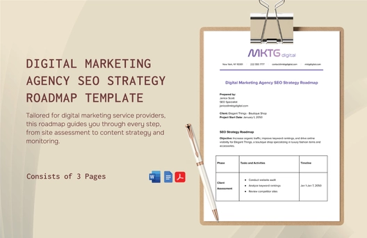 Digital Marketing Agency SEO Strategy Roadmap Template