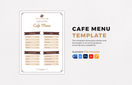 Cafe Menu Template