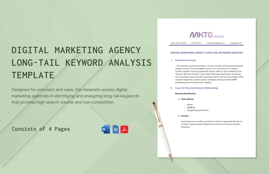 Digital Marketing Agency Long-Tail Keyword Analysis Template