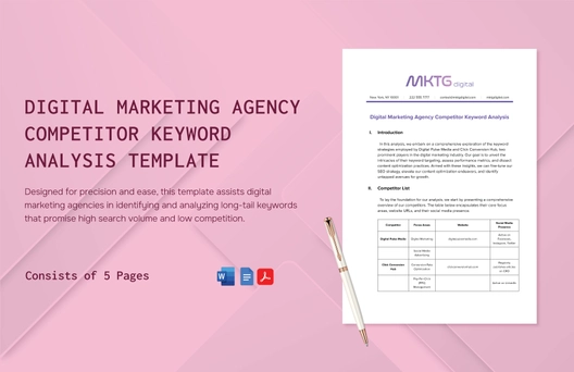 Digital Marketing Agency Competitor Keyword Analysis Template