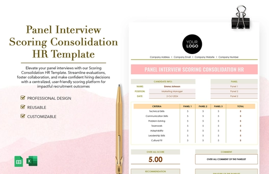 Panel Interview Scoring Consolidation HR Template