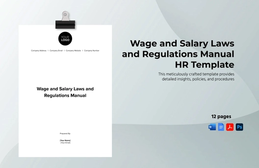 Wage and Salary Laws and Regulations Manual HR Template