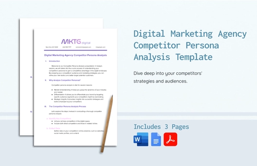 Digital Marketing Agency Competitor Persona Analysis Template