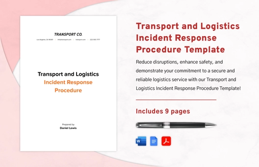 Transport and Logistics Incident Response Procedure Template