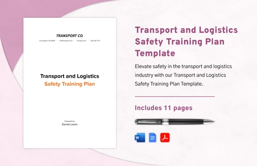 Transport and Logistics Safety Training Plan Template
