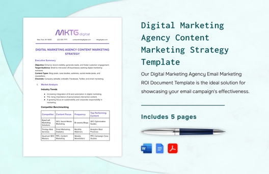 Digital Marketing Agency Content Marketing Strategy Template