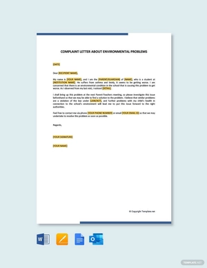 Complaint Letter About Environmental Problems