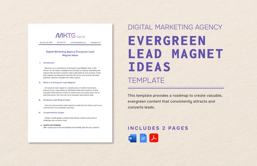 Digital Marketing Agency Evergreen Lead Magnet Ideas Template