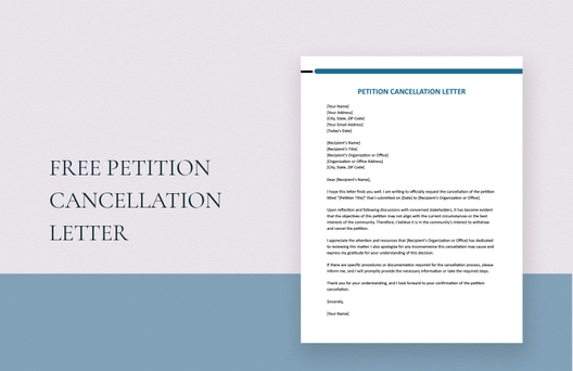 Petition Cancellation Letter