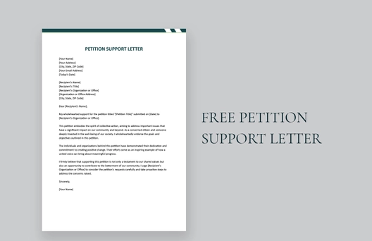 Petition Support Letter