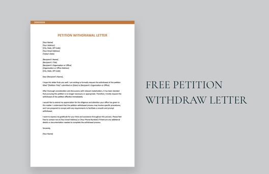 Petition Withdrawal Letter