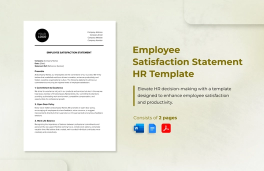 Employee Satisfaction Statement HR Template Employee Satisfaction Statement HR Template