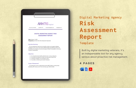 Digital Marketing Agency Risk Assessment Report Template Digital Marketing Agency Risk Assessment Report Template