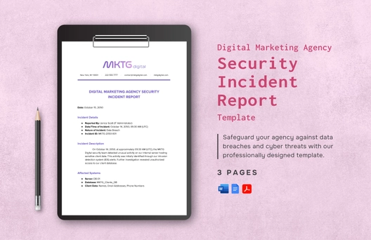 Digital Marketing Agency Security Incident Report Template