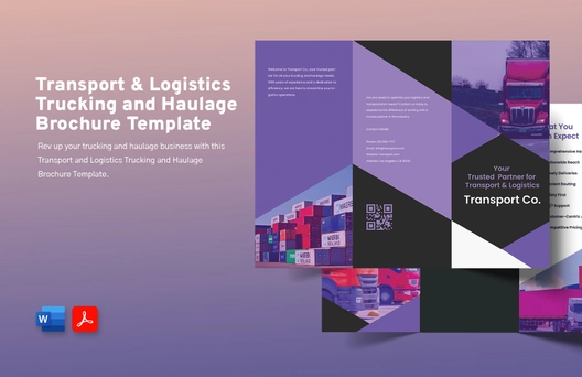 Transport and Logistics Trucking and Haulage Brochure Template
