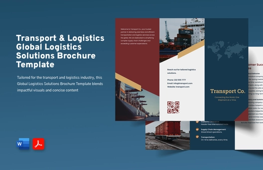 Transport and Logistics Global Logistics Solutions Brochure Template
