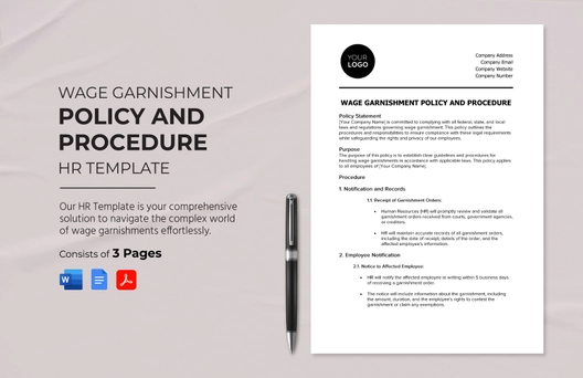 Wage Garnishment Policy and Procedure HR Template