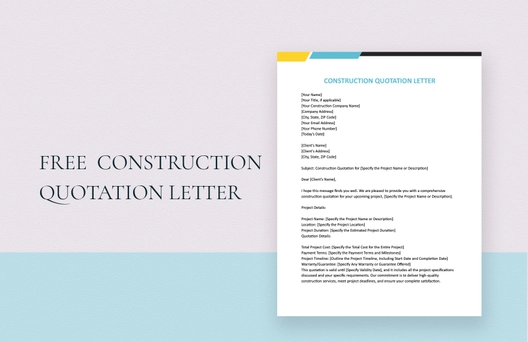 Construction Quotation Letter