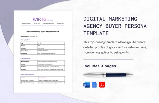 Digital Marketing Agency Buyer Persona Template