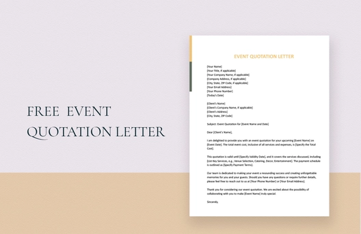 Event Quotation Letter