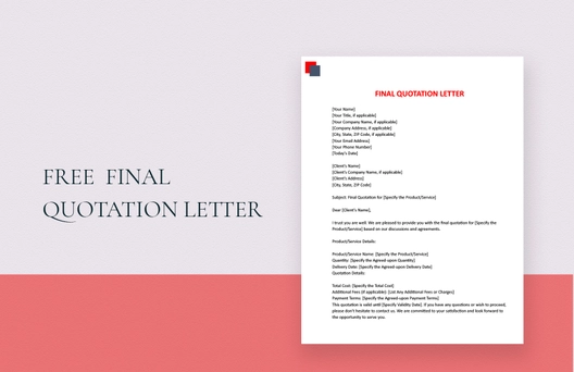Final Quotation Letter