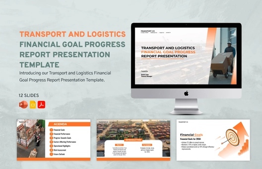 Transport and Logistics Financial Goal Progress Report Presentation Template Transport and Logistics Financial Goal Progress Report Presentation Template