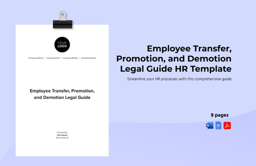 Employee Transfer, Promotion, and Demotion Legal Guide HR Template
